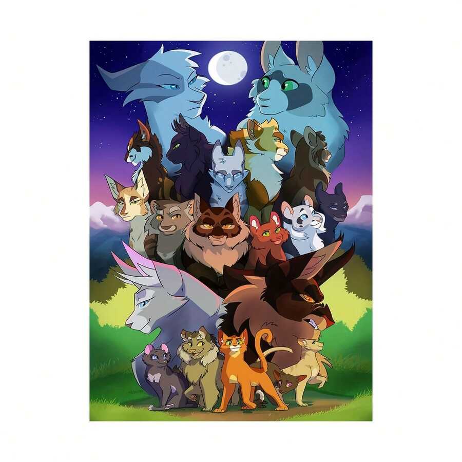 Warriors Cats Anime Canvas Art Print - Frameless Wall Decor For Bedroom, Living Room & More