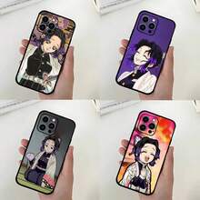 Custodia per iPhone Kimetsu No Yaiba, Custodia per iPhone Kocho Shinobu, Custodia nera per iPhone 16 15 11 13 14Pro Max Plus X Xr Xs Max 12Mini, compatibile con più modelli