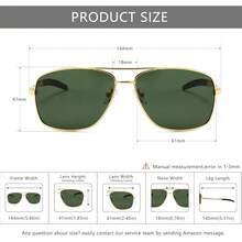 ¡RecomendadoSUNGAIT Lentes de sol Polarizadas Cuadradas de Aviador para Hombre Marco de Metal Duradero para Pesca Conducción Golf 100% protección UV¡Top de Temporada - Paquete de 2 (polarizado): gris plomizo + gris plomizo- - Ver 6