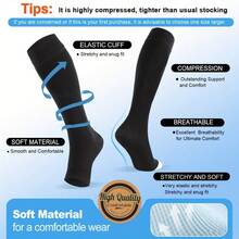 1双20-30mmHg男女通用中筒透气露趾压缩袜，促进血液循环和恢复，适合跑步和徒步旅行 - 彩色 - 查看 4