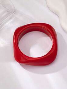 1 buc Brățară la modă din rășină multicoloră - Brățară cu design geometric asimetric, Stil boho versatil, Potrivită pentru ținute casual și de sărbătoare, Accesoriu pentru toate anotimpurile