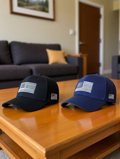 1pc Men's National Flag Embroidered Baseball Cap, Breathable Material Baseball & Sun Hat, Adjustable Outdoor Sports Visor Hat, Hiking Casual Streetwear, Multiple Colors Available