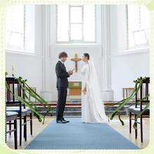 24 Pcs Wedding Bows Aisle Decorations Satin Bows For Chairs Decorative Ribbons Sashes For Pew Back Elegant Ceremony Ribbons For Wedding Background Aisle Decor(Ivory White) - A - Xem 3