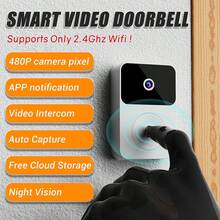 Intelligent Visual Doorbell, Intelligent APP Supports Automatic Capture, Night Vision Detection, Video Call And Voice Conversion Functions, Free Cloud Storage, Monitoring Real-Time Message Push - trắng - Xem 1