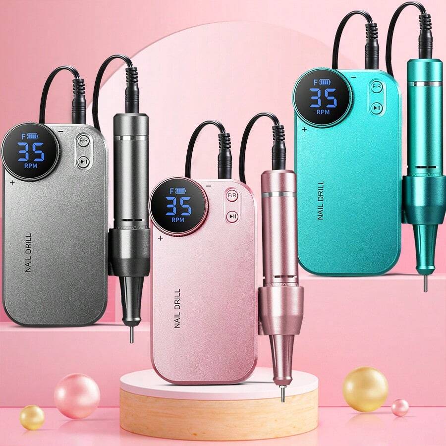 duofu 35000 Rpm Fast Nail Polish Remover 10 Hours Long Battery Life Nail Polish Grinder For Home Use, Shop Use, Travel Use, Green - Green - View 1