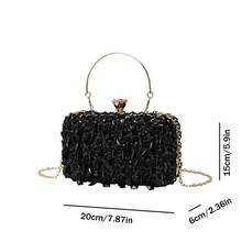 New Embroidered Beaded Water Droplets Sequined Handbag For Women, European And American Fashion Banquet Bag, Evening Bag, Beaded Bag - 黑色 - 查看 10