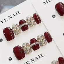 Autumn And Winter Daily Party Short Glossy Ballet Almond Fake Nails - XS - View 2