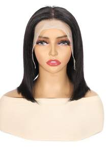 Eulisi Peruca Frontal de Renda 13X4 Reta de Cabelo Humano, Densidade de 150, Renda Transparente para Mulheres, Pré-Arrancada com Cabelo de Bebê, Cor Natural, Peruca Curta 8-14 polegadas, Cor Marrom 4#, Cor 613#, Cor Vermelho, Cor Borgonha Ombré, Loiro Mel P10/613#, P18/613#, Laranja - Preto - Visão 18