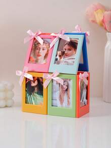 1/3/5 إطار صور مغناطيسي ملون بحجم 3 بوصة، مغناطيس ثلاجة لكاميرا فورية بحجم 3 بوصة، إطارات بتصميم الفيونكة الكلاسيكية للمكتب والمنزل والسبورات والخزائن والثلاجات، ديكور متعدد الاستخدامات، هدايا عيد ميلاد وعيد الميلاد المبتكرة - متعدد الألوان - مشاهدة 3