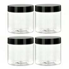 1/3Pcs Plastic Storage Bottles With Lids, Clear Plastic Jars Refillable Plastic Cosmetic Containers,Paint/Ointment/Mask Jars, Eye Cream/Face Cream Bottles, PET Wide-Mouth Transparent Sample Packaging Bottles, Cosmetic Refillable Containers With Screw On Lids For Kitchen Use Lotions & Beauty Products