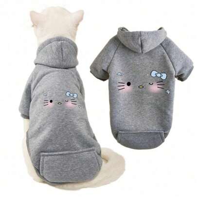 Sanrio New Autumn And Winter Cat New Autumn And Winter Cat And Dog Hoodies, Cartoon Hooded Clothing, Sports Style Dog And Cat Pet Hoodies, Clothingand Dog Hoodies, Cartoon Hooded Clothing, Sports Style Dog And Cat Pet Hoodies, Clothing