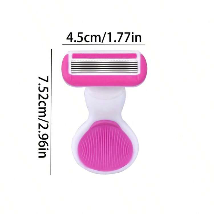 Mini 6-Layer Women's Shaver, Portable Razor | Pink Shell Design | Suitable For Underarms And Intimate Areas | Can Be Used With Soap For Manual Depilation | Leaves Skin Smooth And Soft - Pink - View 3