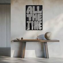 1 件带框帆布海报 - 现代基督教墙面装饰，带有“GOD. ALL. THE TIME. & GOOD. ALL. THE TIME. FAITH. ALL. THE TIME。” - 黑白简约圣经诗句艺术，米色/灰色/白色 - 垂直励志经文印刷品，适合家庭、教堂、办公室 - 可直接悬挂的包裹式帆布画框 - 卧室、客厅、厨房、餐厅的理想礼物 - 基于信仰的房间装饰 - 彩色 - 查看 5