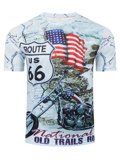 3D Printing Motorcycle T-Shirt Men's Short Sleeve Retro Classic T-Shirt Men's Street Cycling Shirt Top Oversized T-Shirt