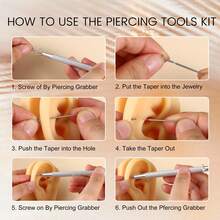 14G 16G 18G 20G Stainless Steel Flat Bottom Earring Piercing Tool, Threadless Insertion Needle, Suitable For Piercing Ears, Nose, Lips And Other Parts