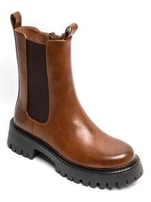 Bottines Chelsea Femme à semelle crantée - جلد وسوداء - الجمل 6330 - مشاهدة 2