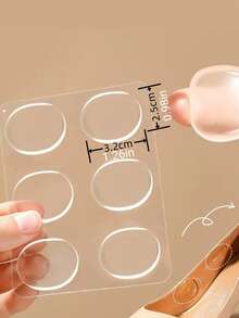 6pcs/Set Silicone Anti-Friction Pads For Women High Heels - Clear - View 8