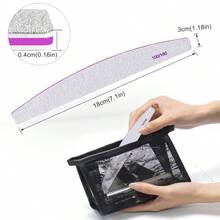 Canvalite 10 PCS Nail File Professional Nail Files Reusable Double Sided Emery Board(100/180 Grit) Nail Styling Tools For Home And Salon Use Christmas Gifts For Women - Nửa vầng trăng - Xem 6