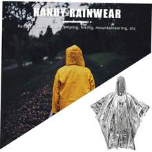 OHPHCALL Impermeable Engrosado 1 Pc Impermeable Poncho De Lluvia Desechable Poncho Para Acampar Hombres y Mujeres Pe Película De Aluminio Aislamiento Cubierta De Lluvia Impermeable Plateado - 1 - Ver 6