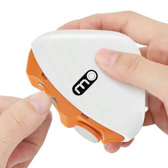 1pc C-Shaped Rechargeable Multi-Function Electric Nail Clipper, Includes Nail Clipper, Cleaning Brush, Data Cable, 2-In-1 Nail Care Function, Can Cut, File, Polish, Apple-Shaped Design With LED Light, Lithium-Polymer Battery, Enjoy Salon-Level Manicure Experience At Home