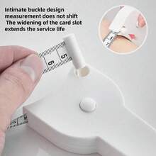 1pc White Automatic Precision Waist Circumference Tape Measure, Mini Retractable Flexible Y-Type 3-In-1 Ruler Household Tape Measure,60inch - 白色 - 查看 5