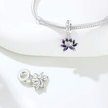 CYCUFF 1 pieza Colgante de flor con baño de plata para hacer pulseras, collares y joyas DIY, regalo para mujeres, regalo de Acción de Gracias