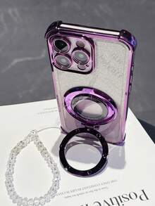 奢華水晶手機殼，適用於 iPhone 6/7/8/X/XS/XR/11/12/13/14/15/16/16e、Galaxy S26/22/23/24/25/S24 FE/S25 EDGE、A04/05/06/A07/A14/A15/A16/A17/A24/A25/A34、Note 9/10/11/12/13、9/10/12/13C 14C、MOTO、Honor X、HW、RENO C53 C55 C61 C63 C75，四角防震背蓋，亮片手機殼，附支架 - 紫色 - 查看 6