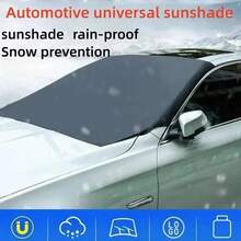 Car Magnetic Snow Cover, Winter Front Windshield Cover, Anti-Frost And Sun Protection Half-Car Cover, Insulating Sunshade - one-size - View 5