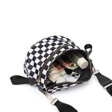Women's Checkered Crossbody Bag For Women, Spacious Checkered Bum Bag Purse Shoulder Bag Sling Bag With Shoulder Strap Crossbody Bag With Adjustable Strap For Women,Checkered Purse, Fanny Pack - 黑與白 - 查看 11