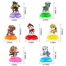 Paw Patrol Paw Patrol 7pcs Of Dog Patrol Team Honeycomb Ornaments, Party Supplies, Birthday Honeycomb Ball Table Decoration, Suitable For Birthday Parties, Party Small Gift Decoration (Random Style)