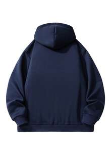 Sweat à capuche grande taille, sweat à capuche doublé de sherpa thermique épais avec zip, convient pour l'hiver, Top à manches longues - Bleu azur - Voir 2