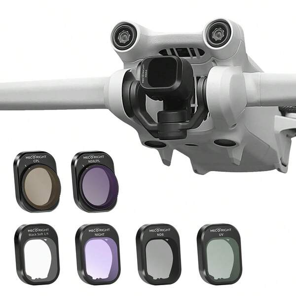 MECORIGHT Filtros de la marca MECORIGHT para drones Mini 3/4 Pro, conviértete instantáneamente en un jugador profesional. Incluye filtro de protección UV, filtro polarizador CPL, filtros de densidad neutra ND8/64/1000, filtro antirreflejo para fotografía nocturna y filtro de densidad neutra polarizado. ¡Mejora la calidad de tus grabaciones!