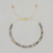 1PC/Fashion Personalized/Crystal Plated Gold Beads Women's Jewelry Handmade Friendship Bead Bracelet/Women, Couples/Friends/Suitable For Daily Commuting, Holiday Parties, Family And Friends Gifts, Birthday Gifts, As Well As The Preferred Gift For Women, Couples And Girlfriends On Holidays