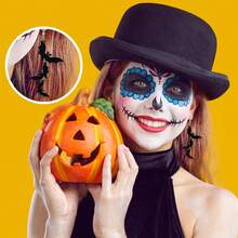 Pair Of Women's Acrylic Black Bat Pendant Earrings - Fun And Cute Design For Halloween Celebrations!