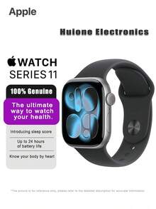 Apple Watch Series 11 GPS 智能手表推出睡眠评分 | 长达 24 小时的电池续航时间 | 醒来即可查看睡眠评分 | 关注睡眠呼吸暂停 | 使用 ECG 应用程序追踪您的心跳 | 使用心率应用程序随时掌握脉搏 | 周期追踪让您无需上厕所 | 获取追溯排卵期估算 | 测量您的血氧。这是一项令人惊叹的创新 - 深空灰色 - 查看 18