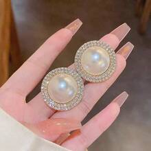 1 对优雅女士时尚高端耳环，适合宴会、派对、节日和日常佩戴 - 金色 - 查看 1