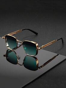 Silver Frame Gray Piece Men Eyeglasses - Silver Frame Gray Sheet - View 9