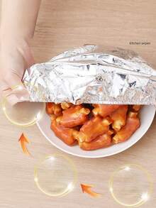 50pcs/10pcs Reusable Aluminum Foil Food Wrap - Heat Resistant Tape, Tabletop Insulation Cover, Aluminum Foil Lid, Kitchen Food Preservation Insulation Film, Suitable For Bowls & Dishes - Insulation, Preservation, Anti-Insect & Dust, Food Warmer Equipment, Kitchen Storage Preservation, Holiday & Daily Use - Multicolor - View 8
