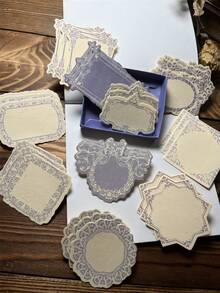 30pcs/Box Vintage Minimalist Boxed Embossed Decorative Paper, Scrapbooking Supplies, Specialty Paper, Thick Cardstock, Artistic Embossed Diary & Journal Craft Material, DIY Background - Multicolor - View 18