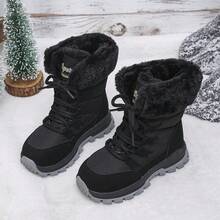 儿童雪地靴冬季保暖厚毛绒防滑中筒靴，时尚儿童户外靴