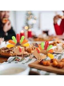 1 pièce Bougeoir en forme de dinde colorée, design debout et assis, pour la décoration de table à manger à la maison, décoration de maison pour les fêtes, mise en scène, Thanksgiving, décoration de fête de Noël