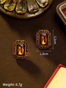 Set di gioielli di lusso e di nicchia, elegante e vintage, realizzato artigianalmente con base in lega e dettagli in pietre preziose, comprendente collana multifilo e orecchini, adatto per uso quotidiano, feste, banchetti e come regalo