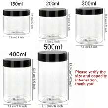 1/3Pcs Plastic Storage Bottles With Lids, Clear Plastic Jars Refillable Plastic Cosmetic Containers,Paint/Ointment/Mask Jars, Eye Cream/Face Cream Bottles, PET Wide-Mouth Transparent Sample Packaging Bottles, Cosmetic Refillable Containers With Screw On Lids For Kitchen Use Lotions & Beauty Products