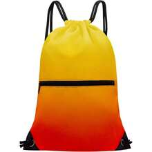 Drawstring Bag Sackpack - Gradient Orange and Yellow - View 1