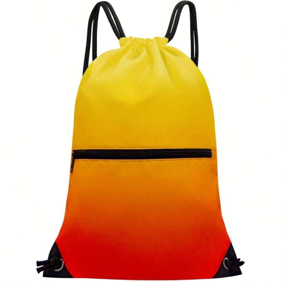 Drawstring Bag Sackpack - Gradient Orange and Yellow - View 1