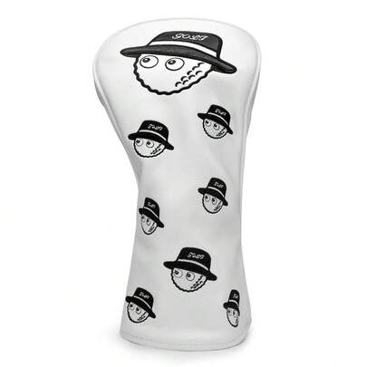 Modische Design Fischerhut Golfschlägerkopfhüllen in Weiß für Treiber, Fairway, Hybrid, Hölzer mit Nummer #1 #3 #5 für Hölzer, Eisen und Putter