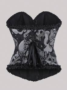 Elegancki gorset vintage na Halloween dla kobiet, pałacowy, żakardowy, dopasowany do ciała, modny, gorset, trening talii, wyszczuplająca bielizna modelująca, odpowiednia na imprezę świąteczną i noworoczną 2026 r.