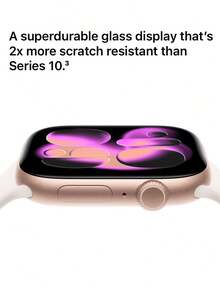 Apple Watch Series 11 GPS 智能手表推出睡眠评分 | 长达 24 小时的电池续航时间 | 醒来即可查看睡眠评分 | 关注睡眠呼吸暂停 | 使用 ECG 应用程序追踪您的心跳 | 使用心率应用程序随时掌握脉搏 | 周期追踪让您无需上厕所 | 获取追溯排卵期估算 | 测量您的血氧。这是一项令人惊叹的创新 - 深空灰色 - 查看 8