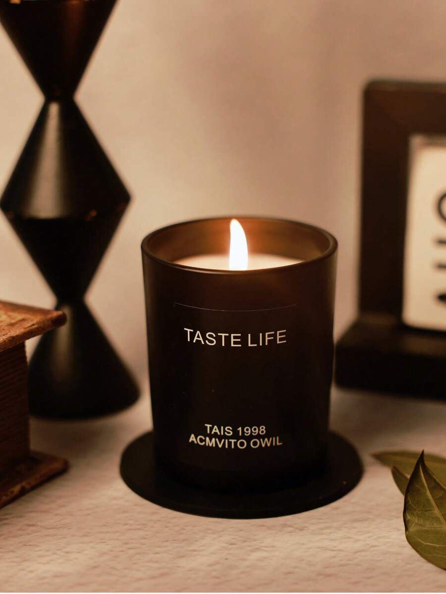 1 pièce Grande tasse TASTE LIFE Bougie d'aromathérapie en cire de soja haut de gamme avec sous-tasse, sans fumée, huiles essentielles d'aromathérapie pour la maison, le spa, les loisirs. Ensemble de bougies décoratives exquis, idéal pour la relaxation, la décoration et les cadeaux