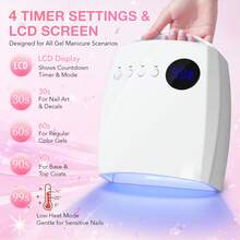 45LEDS Rechargeable UV LED Nail Dryer Removable With Support With LCD Display Convenient Nail Lamp With Handle Used To Quickly Dry All Gel Nail Polish Professional Nail Enhancement Tools